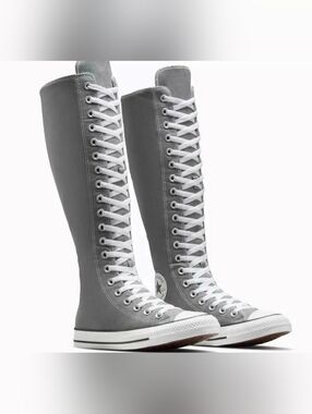 New Converse Women Chuck Taylor All Star XXHi Knee High Gray Sharkskin Sneakers